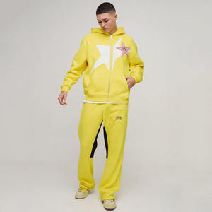 ชุดวอร์มกางเกงมีฮู้ดสำหรับวิ่งชุดวอร์มกางเกงคาร์โก้ทรงโอเวอร์ไซส์มีฮู้ดผ้ารูดซิปพิมพ์ลาย - Product Image 1