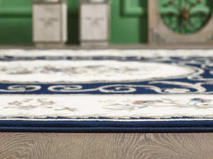 Tapis turc de luxe fait à la machine Laila Navy, qualité supérieure pour salon, fabriqué à Gaziantep. - Product Image 4
