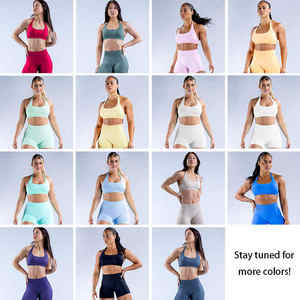 Transpirable logotipo personalizado Spandex venta al por mayor espalda descubierta de alta calidad sin costuras mujeres ropa deportiva gimnasio Yoga Sujetador deportivo para mujeres Fitness - Product Image 3