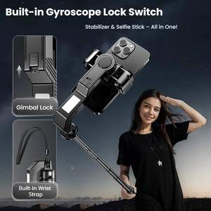 Palo de selfie ajustable Pro 360 con luz LED de relleno, control remoto inalámbrico, soporte estabilizador para teléfonos celulares, aluminio, 1800 mm - Product Image 3