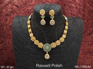 Ensembles de bijoux RTS expédition Rajwadi vêtements de fête polonais belle conception de fleurs en pierre pleine Kemp bijoux accessoires femmes colliers - Product Image 3