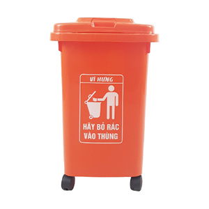 60L Heavy Duty Industrial Trash <b>Bin</b> With Wheels Odor Control <b>Lid</b> Thickened PP <b>Plastic</b> Waste Container Durable - Product Image 4