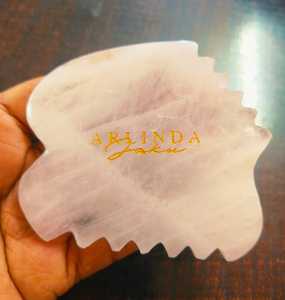 Jade blanc sculpté Contour poli grattage cristal Gua Sha resserrement de la peau poches amour guérison pierre semi-précieuse artisanat - Product Image 5