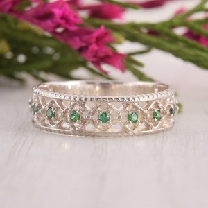 Tendencia 925 plata esterlina cuarzo verde anillo de piedras preciosas joyería hecha a mano plata estilo bohemio anillo joyería mujer regalo para niñas - Product Image 1