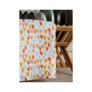 Lujo 100% algodón GOTS certificado Floral bordado tejido 550GSM secado rápido alta resistencia a la decoloración toalla de cocina Premium - Product Image 2