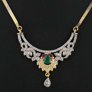 American Diamond <b>Locket</b> Set - Multi - Product Image 2
