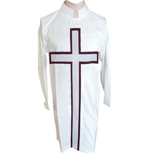 Tunique maçonnique de qualité supérieure en coton et laine avec croix marron, faible MOQ, service OEM - Product Image 3