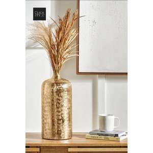 Vase en métal élégant avec travail exclusif pour le bureau et la décoration intérieure vase en métal de forme et taille personnalisées poli doré - Product Image 3