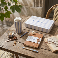 Coffret Cadeau Personnalisé : Carnet Imprimé Letterpress, Stylo et Tasse à Café – Tasse de Bureau Minimaliste en Acier Inoxydable Marque WS