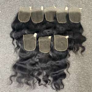 VQHAIR cierre 4by4 vietnamita Virgen no Remy extensiones de cabello crudo estilo de encaje superior corte un donante precio competitivo cabello humano - Product Image 5