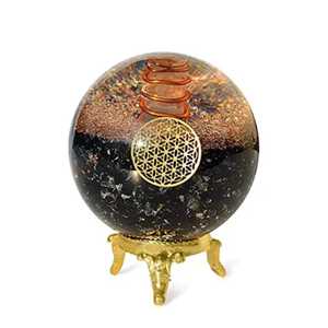 Sphère d'énergie d'orgonite de vente chaude avec boule de cristal de Protection EMF de bobine de cuivre avec boule d'orgone de Lapis Lazuli à vendre - Product Image 3