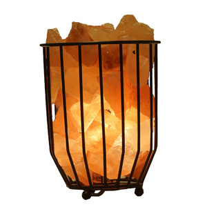 Lámpara de cesta de sal de hierro con trozos, producto de buena calidad con precio competente, lámpara de hierro con trozos brillantes orgánicos de aire - Product Image 3