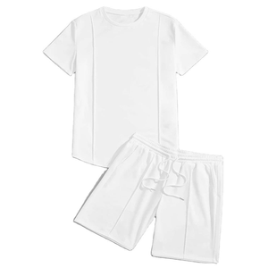 Ensembles courts de qualité supérieure pour hommes vêtements de mode t-shirts et shorts ensemble t-shirt avec ensembles de shorts assortis 100% coton respirant - Product Image 5