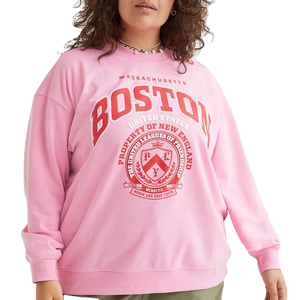 Sudadera de mujer con hombros caídos sólidos, tejido de invierno y otoño, ropa de calle ligera de gran tamaño, Jersey de estilo personalizable - Product Image 1