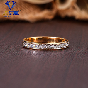 0,22 TDW banda de diamante redondo 18K oro amarillo anillo de compromiso Cvd/Hpht Joyería de diamantes - Product Image 1