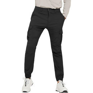 Pantalon cargo décontracté pour homme en toile respirante, avec cordon de serrage, infroissable et anti-bouloches, teint uni, léger, pour la course, OEM disponible - Product Image 4