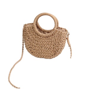 Bolso Colgante de Paja Tejida de Primera Calidad con Margaritas Blancas, Bolsos de Playa de Macramé, Directo del Proveedor Indio - Product Image 1
