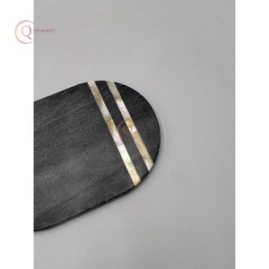 Traditional Natural <b>Marble</b> Kitchen Butcher Block Handmade Oval Shape Black Color <b>Large</b> <b>Marble</b> Cutting Board For Home & Kitchen - Product Image 3