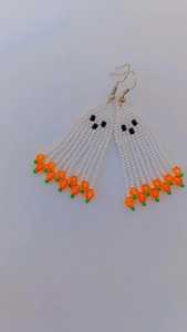 Pendientes de cuentas bohemias con flecos en cascada Andy de diseño turquesa, regalo de joyería único - Product Image 3