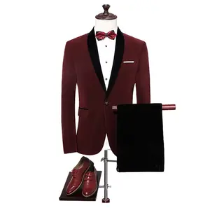 Vestes de costume personnalisées pour hommes Business marié mariage 3 pièces ensemble de costumes de Blazer décontractés pour hommes avec smoking personnalisé requis - Product Image 1