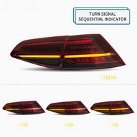 Feux arrière LED complets Xunbai pour VW Golf MK7 MK7.5 2011-2013, clignotants séquentiels dynamiques, lentille rouge, ajustement universel
