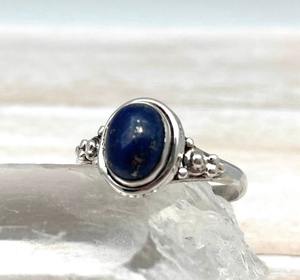 Bague en argent Style Boho faite à la main bijoux en argent Sterling 925 Lapis pierres précieuses tendance bague bijoux pour femmes cadeau pour elle - Product Image 3