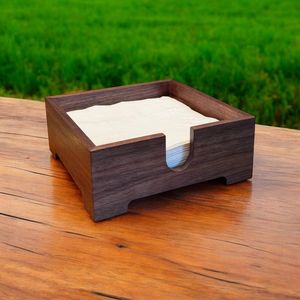 Porte-serviettes en bois fait main, design moderne de luxe, couleur et logo personnalisables - pour les mariages, les cafés, les salles à manger, la décoration - Product Image 1