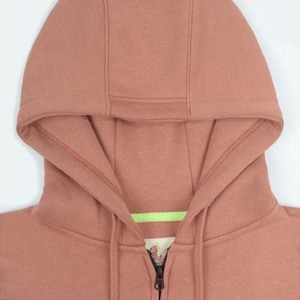 Zipper Up Hoodies <b>Sweatshirts</b> For Women's Clothing High Quality Top Trending <b>Pink</b> Color Cotton Breathable Regular Fit Hoodies - Product Image 3