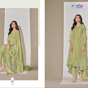 Premium Satin Crush Organza Embroidered <b>Designer</b> Salwar Kameez Full <b>Catalog</b> for Party Wear at Wholesale Rate - Product Image 1