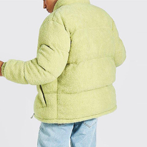 Logo personnalisé Veste polaire Sherpa chaude d'hiver rembourrée en coton de haute qualité avec fermeture éclair - Product Image 4