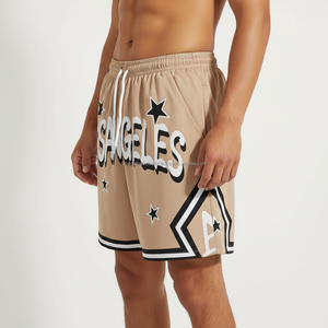 Shorts de basketball pour hommes en mesh respirant à séchage rapide, imprimé personnalisé Los Angeles, été 2026 - Product Image 4
