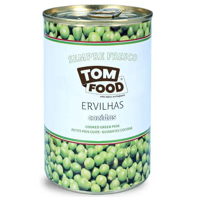 उच्च गुणवत्ता टॉम खाद्य डिब्बाबंद पकाया हरी मटर 425g