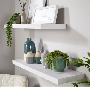 Pair of 2 <strong>Floating</strong> Wall Mounted Storage <strong>Shelf</strong> Wooden DVD <strong>60CM</strong> Hollowboard with Paper Finish Book <strong>Shelves</strong> - Product Image 2