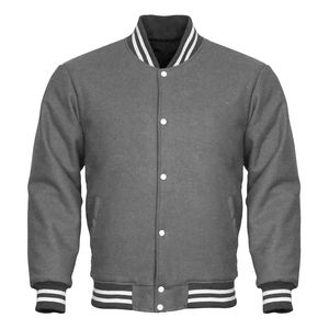 Chaqueta Universitaria Personalizable para Hombre de Lona de Alta Calidad en Rojo y Blanco con Cuello Alto y Bolsillo Delantero a Precios de Mayoreo - Product Image 1