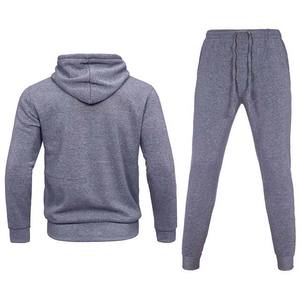 Chándales con capucha para hombre con diseño de logotipo personalizado al por mayor, chándales para correr para hombre, conjuntos de dos piezas de forro polar de algodón para adultos - Product Image 2