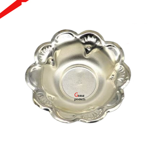 Tazón de servir de aluminio y metal con diseño de hojas decorativas de mesa para restaurante y bar de hotel - Product Image 3