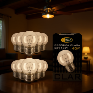 CLEAR SPHERICAL 40W 125-130V <b>E27</b> Incandescent <b>Bulbs</b> - Product Image 3