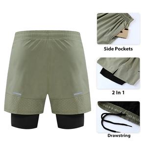 Shorts de sport pour hommes, style streetwear, logo personnalisé, motif uni, tissu non tissé, service OEM, extensible, poches d'entraînement, équipes - Product Image 3