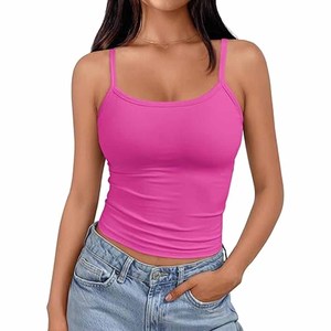 Pas cher prix 2025 sans couture femmes sans manches débardeur licou Sport Gym entraînement haut court grande taille vêtements d'extérieur pour femmes Singlet - Product Image 1