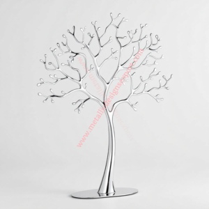 Sculpture d'arbre en aluminium poli Artisanat en métal Conception de fil moderne pour un décor élégant à la maison et au bureau - Product Image 1