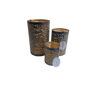 Ensemble de 3 bougeoirs en métal antique en cuivre Bougeoir de table luxueux pour maison Bougeoir à utiliser avec un pilier au meilleur prix - Product Image 3