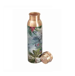 Funda de Cilindro de Cobre con Diseño Artesanal, Beneficios Ayurvédicos, Acabado Esmaltado Impreso, Ecológico, Seguro para Alimentos, Fácil de Transportar, para Yoga - Product Image 3