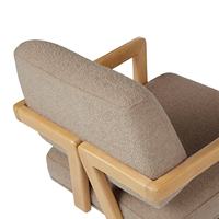Chaise de bureau pivotante moderne avec structure en teck massif, hauteur réglable de 350 mm, mécanisme d'inclinaison verrouillable, siège rembourré