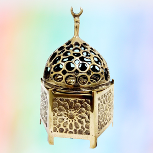 Brûleur d'encens antique islamique B 217 en laiton coulé, reproduction religieuse, diffuseur d'aromathérapie, porte-encens Zahereen 6 pouces - Product Image 2