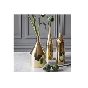 Unique Waves Design Cast Aluminum <b>Flower</b> Vase with Natural Brass Finishing Floor and Table <b>Decorative</b> <b>Flower</b> Vase IQBAL COLLECTI - Product Image 5