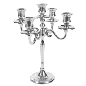 Candelabros de 5 brazos de aluminio y Metal de la mejor calidad Superior, color plateado, tamaño alto para Decoración de mesa de boda y mesas para el hogar - Product Image 5