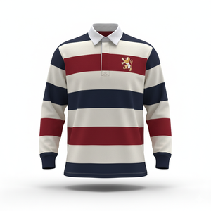 เสื้อรักบี้ย้อนยุคผ้าฝ้าย100% ทึบถักแขนยาวระบายอากาศสบายๆ - Product Image 6