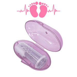 Cepillo de Dientes de Silicona para Bebés, Masajeador de Encías y Limpiador de Lengua, Color Rosa - Product Image 1