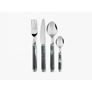 Juego de cubiertos pulidos de plata de primera calidad con diseño elegante, perfecto para uso doméstico, comedor fino y decoración de eventos - Product Image 2