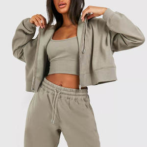 เสื้อฮู้ดดี้ผู้หญิงแบบสวมหัวสำหรับฤดูหนาว ดีไซน์ตามสั่ง OEM คุณภาพสูง พร้อมโลโก้ด้านหน้า เป็นมิตรกับสิ่งแวดล้อม แห้งเร็ว ผ้าฝ้าย 100% ทรงครอป - Product Image 4